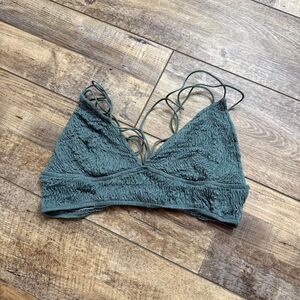 LISTELLE Green Army Strappy Intimates Women's Green Triangle Bralette Medium Bra